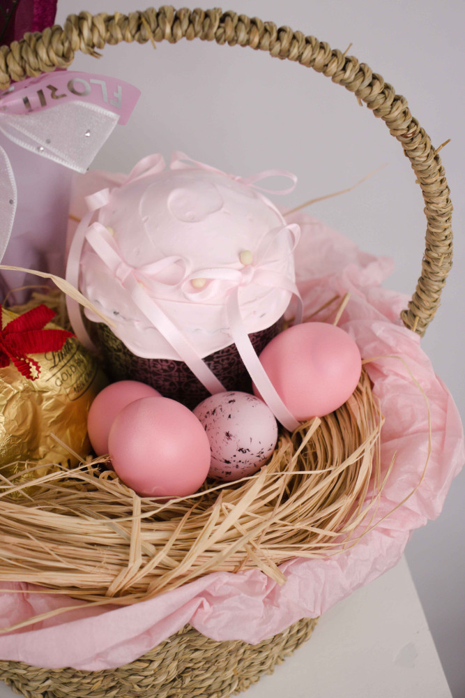 Pink bloom Easter basket