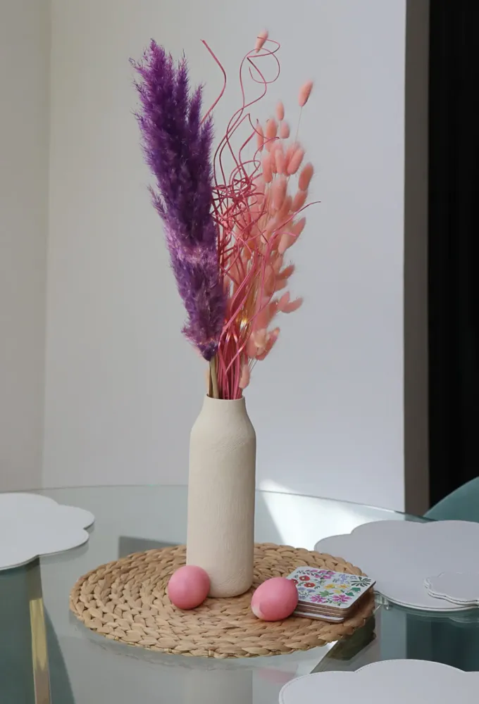 Floral arrangement dried bunny tails & pampas
