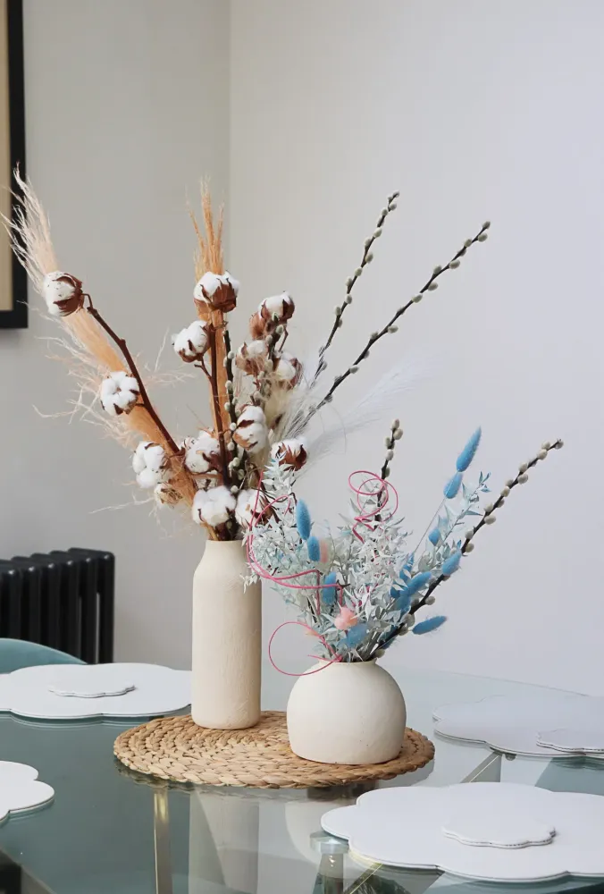 Floral arrangement with pampas & pussy willow