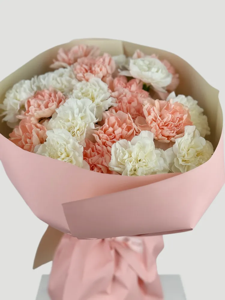 Blush & ivory carnation bouquet