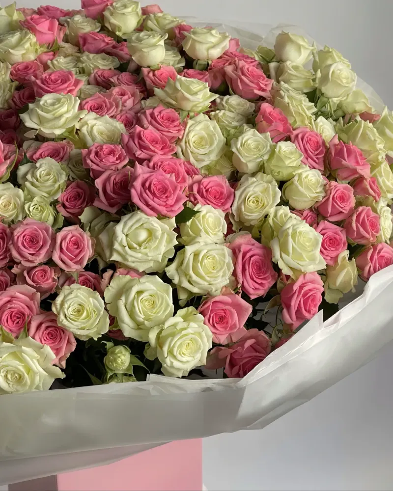 Celestially bouquet of pink and white roses