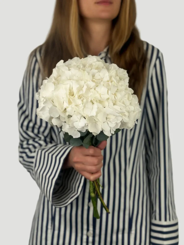 Ivory hydrangeas wedding bouquet