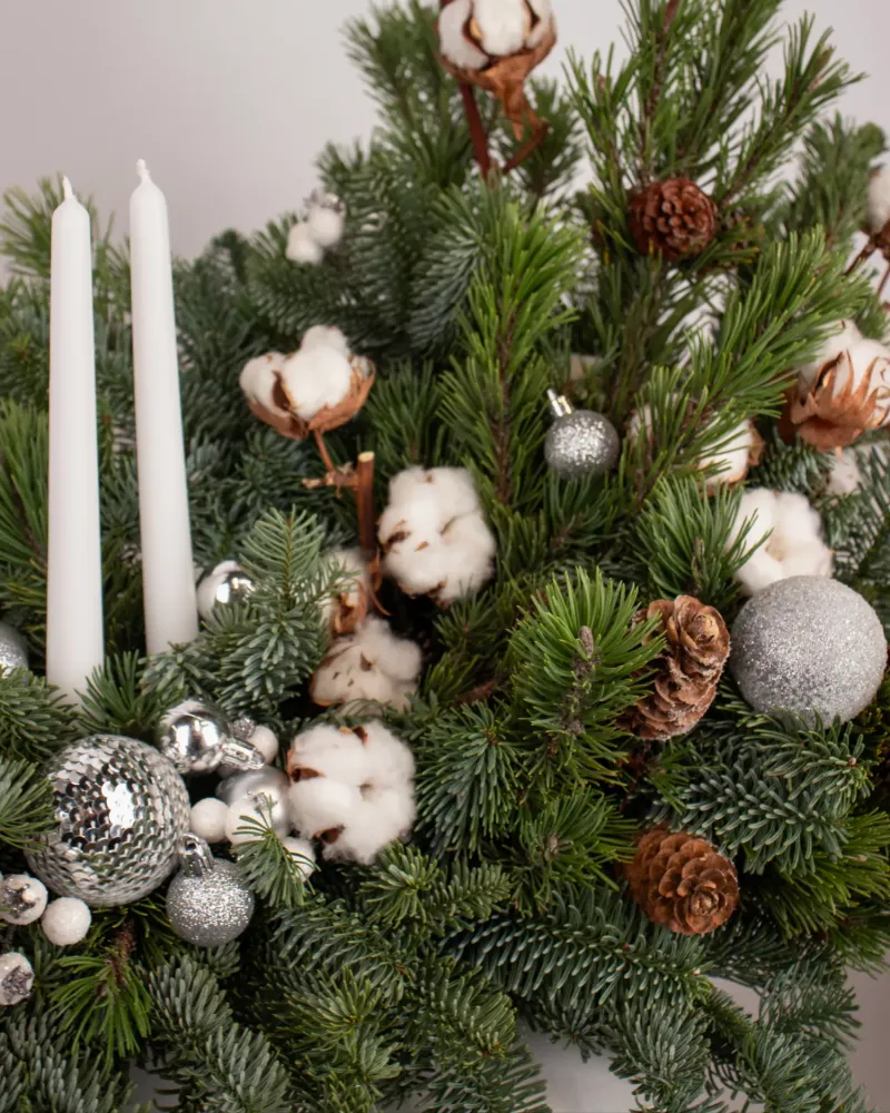 Winter wonderland candle centrepiece