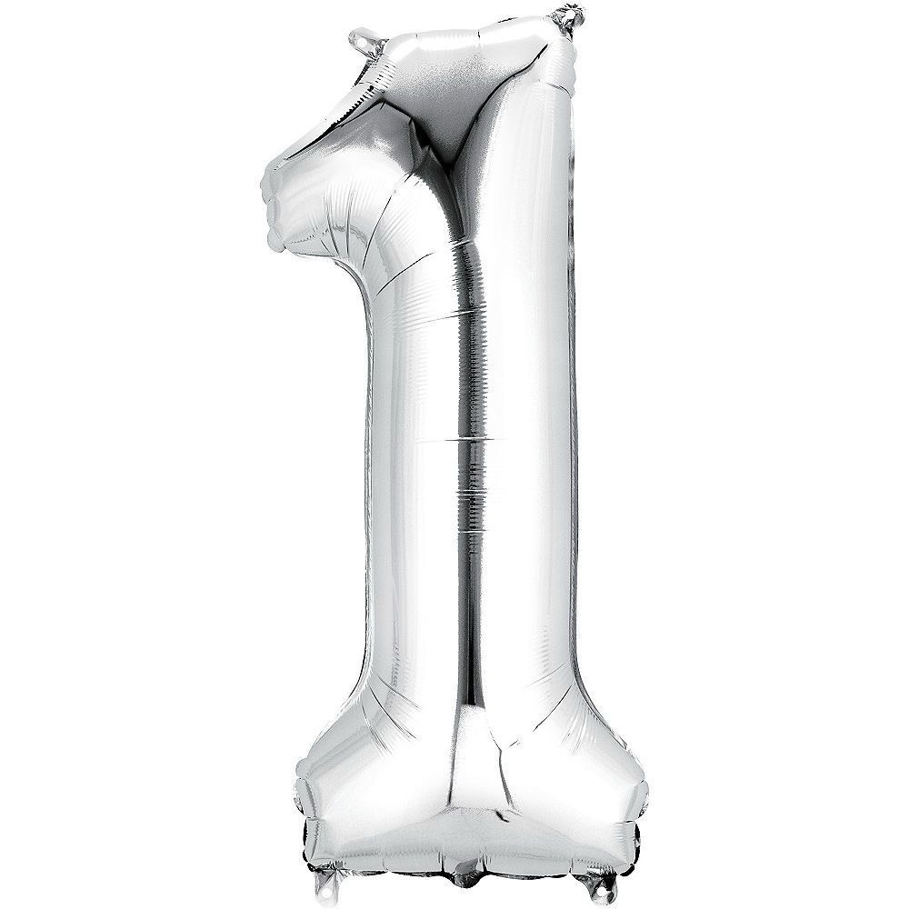 Silver number one foil balloon for celebrations — Floritta