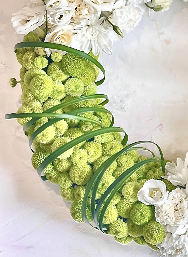 Eternal purity wreath with gentle green accents