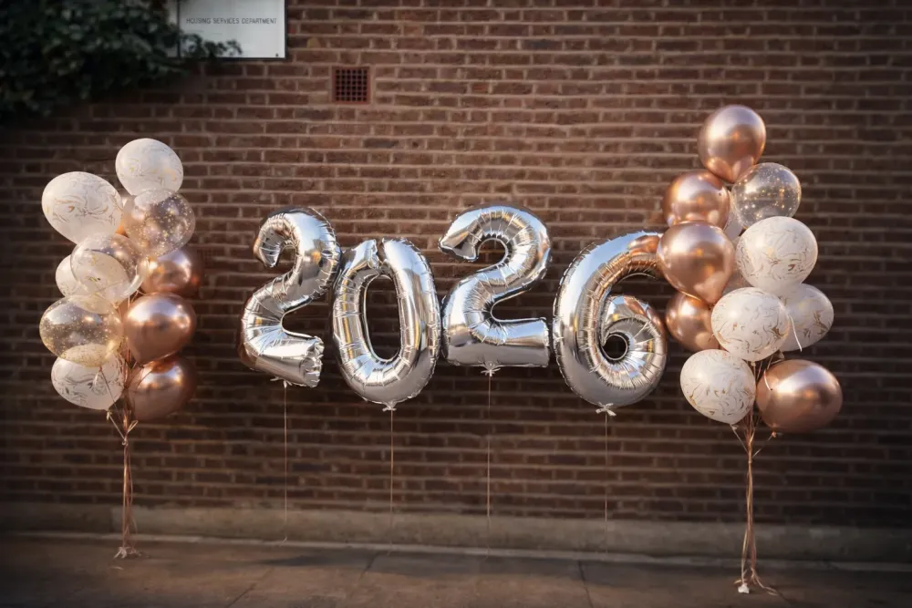Silver celebration (26 balloon set helium inflated)
