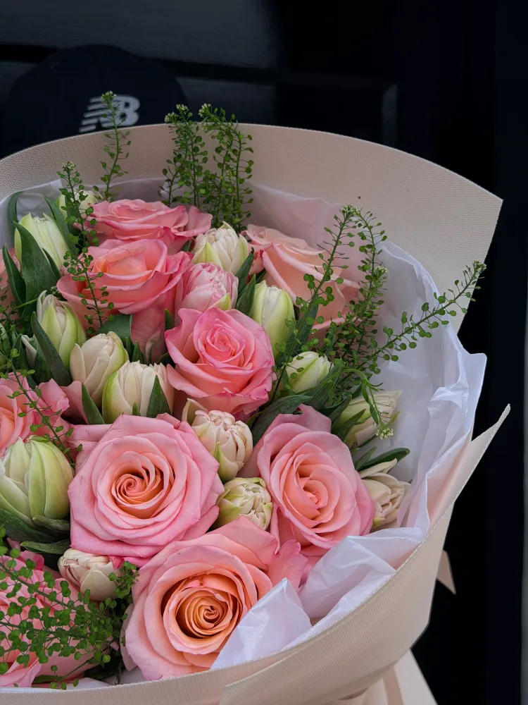 Between petals (roses & tulips)