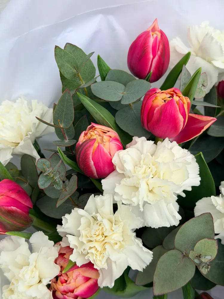 Tulips & carnations embrace