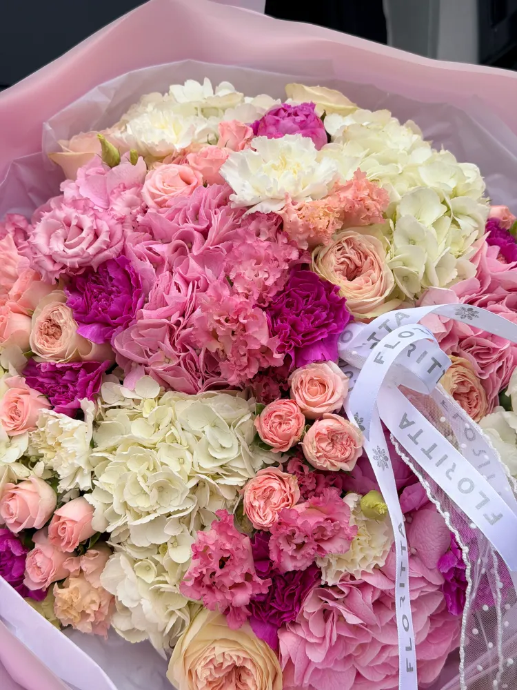 Petals & quiet affection set (mix bouquet & teddy)