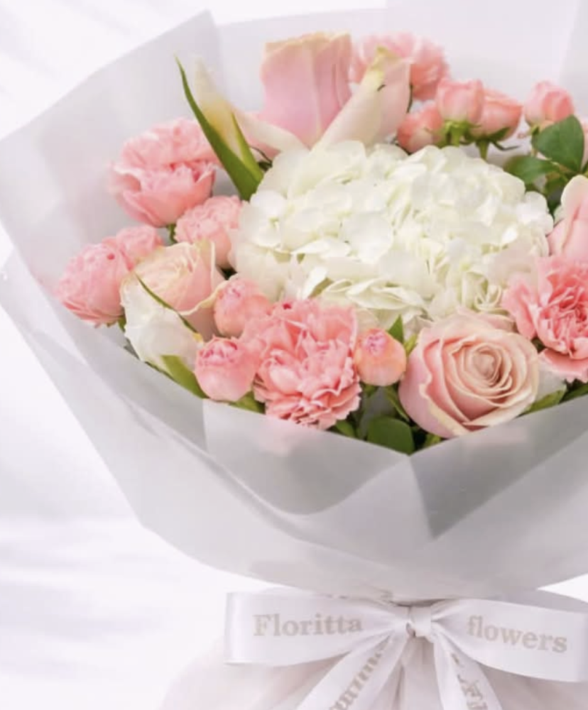Blush harmony ( roses, hydrangea, carnations )