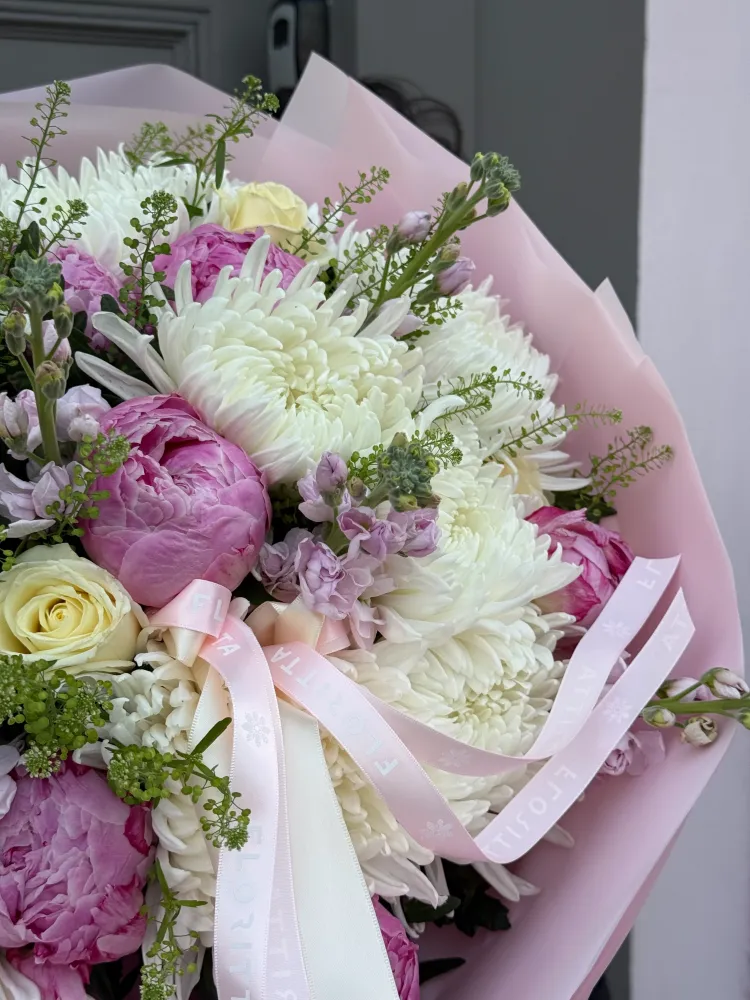 Petal sonata (chrysanthemums, peonies & roses)