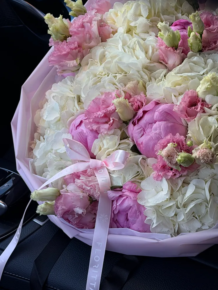 Ivory bloomscape (hydrangeas, eustoas & peonies)