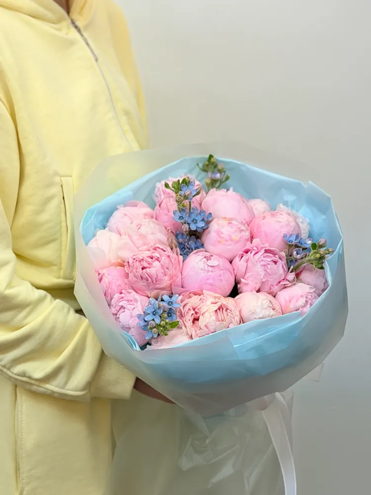 Pink peony romance (25 pink peonies & oxypetalum)