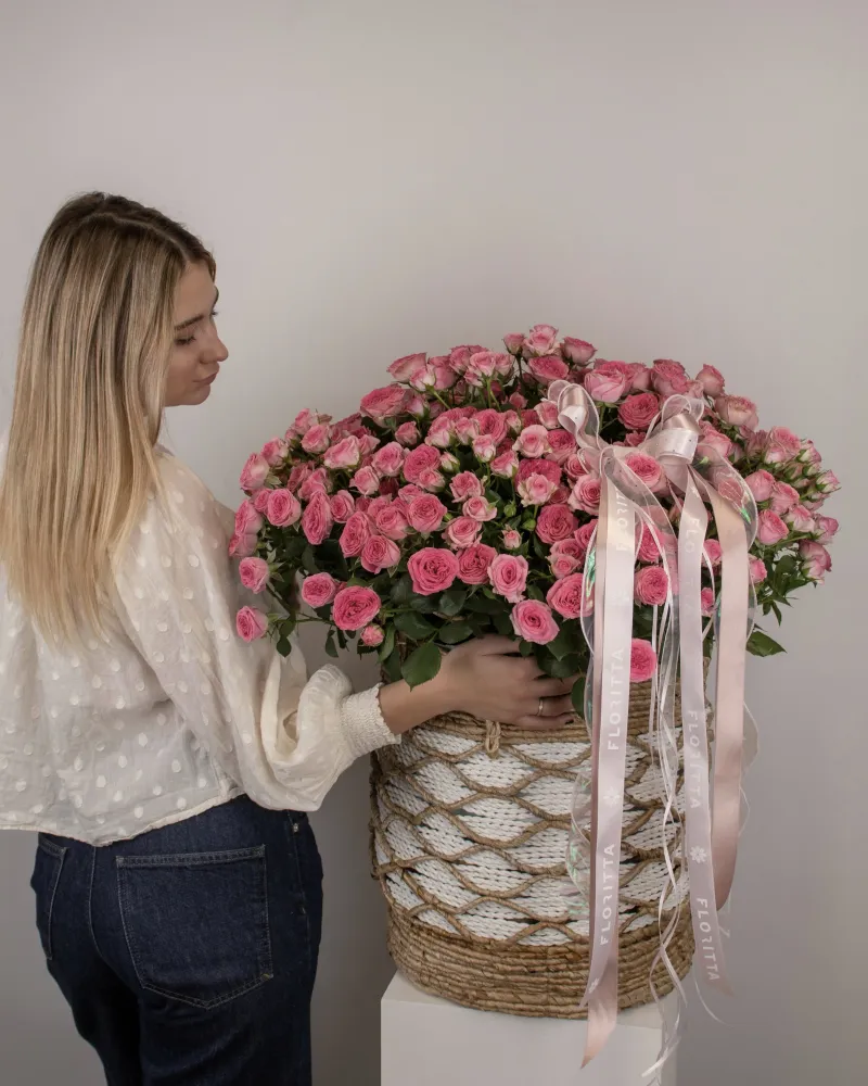 Blossoms of devotion basket (spray roses)