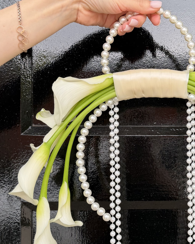 Calla & pearl couture bridal bouquet