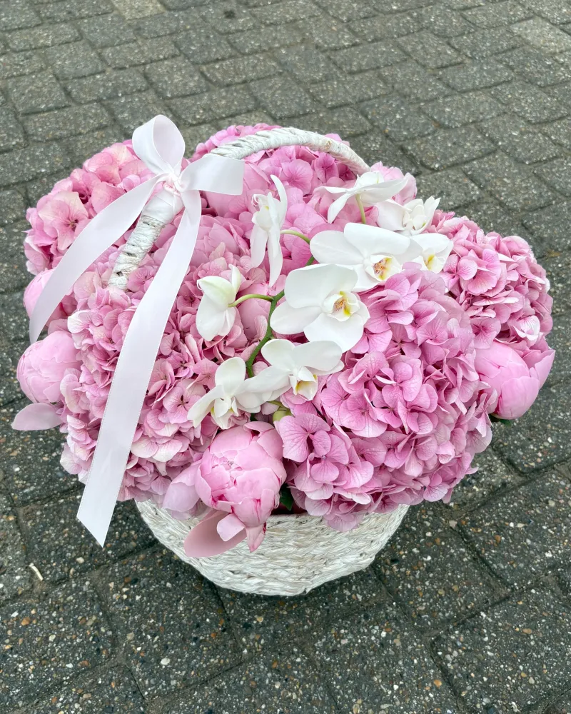 Orchid & peony dream basket