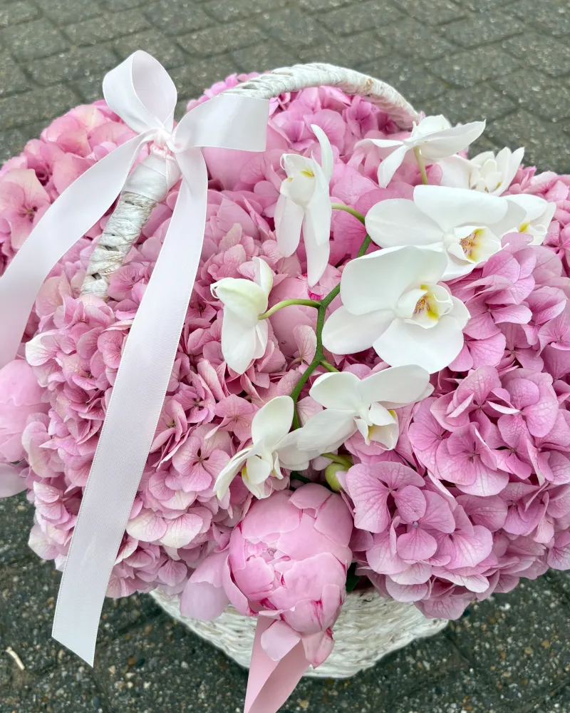 Orchid & peony dream basket