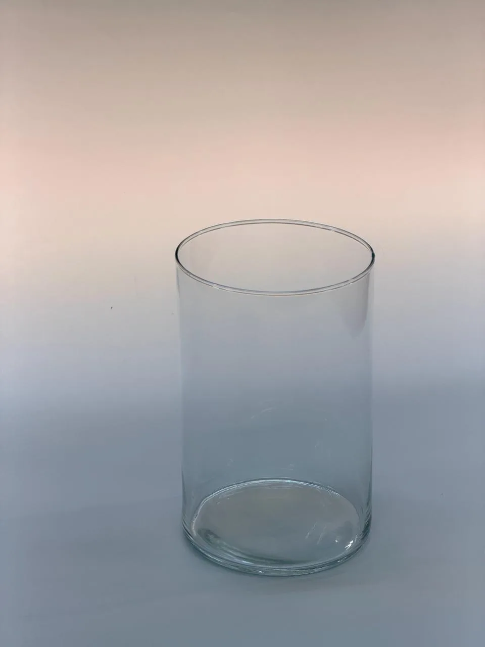 Clear glass cylinder vase 21cm