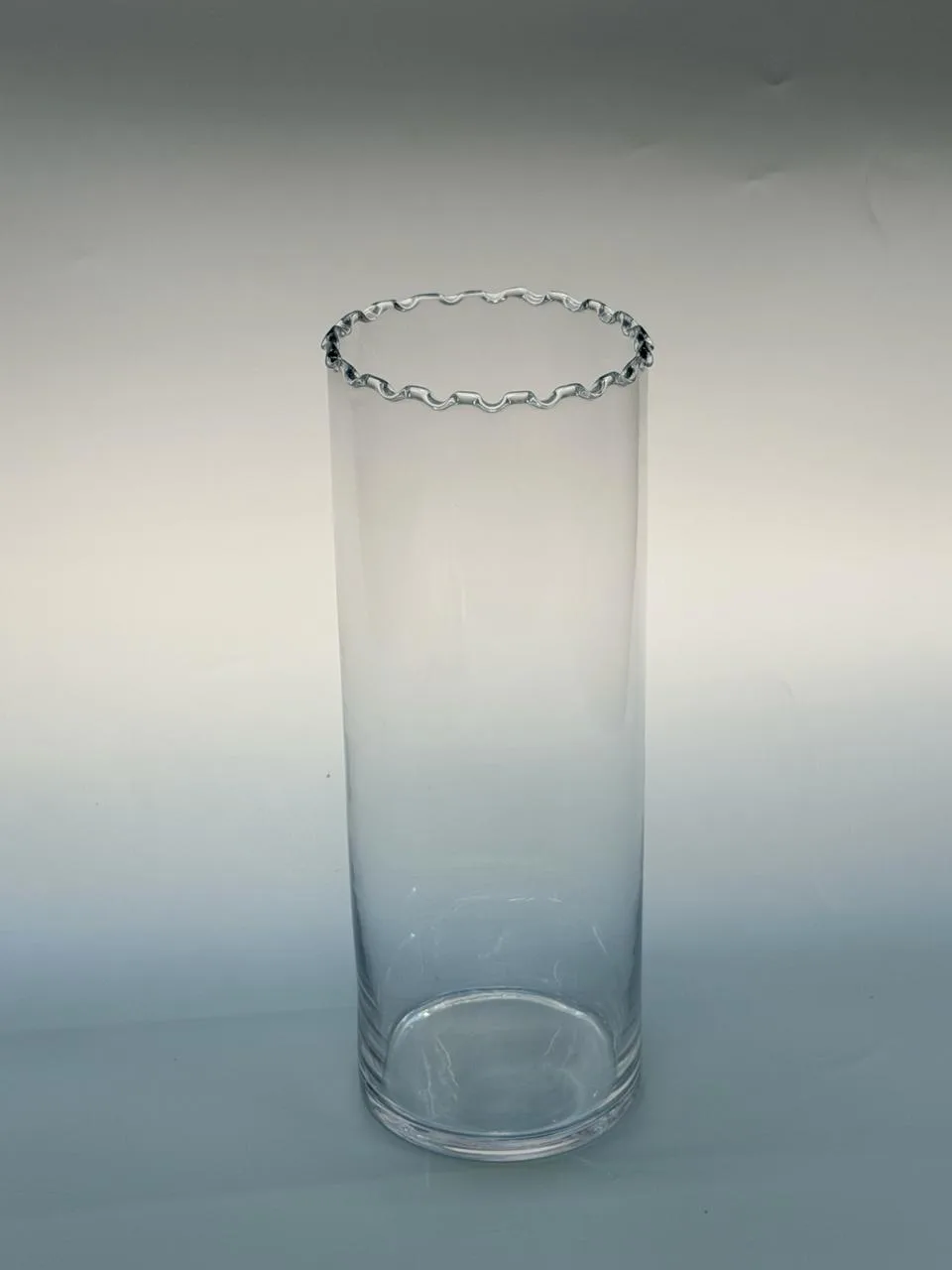 Clear glass cylinder vase 34cm