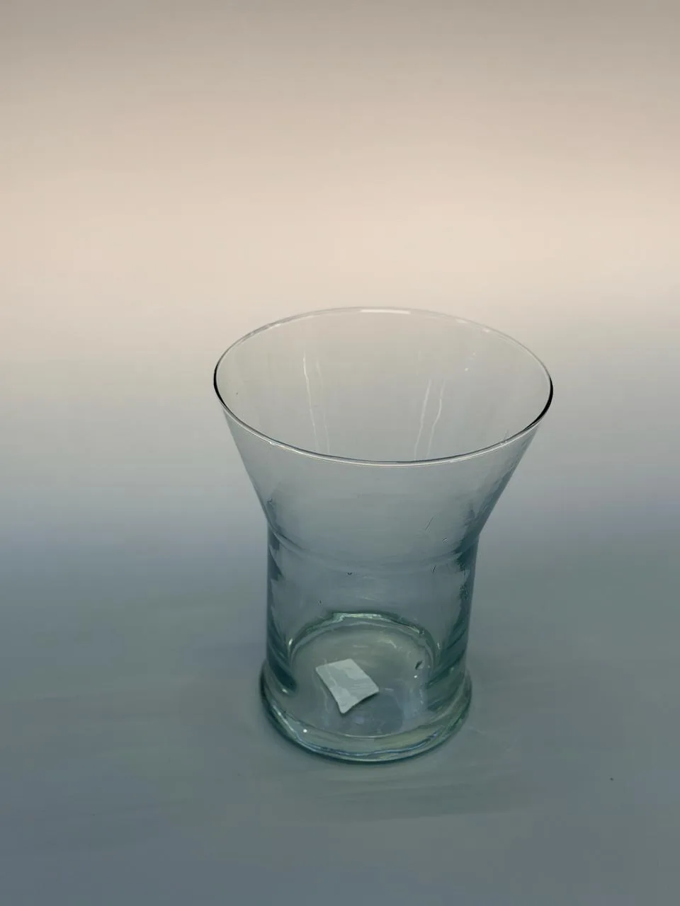 Flared clear glass vase 17.5cm