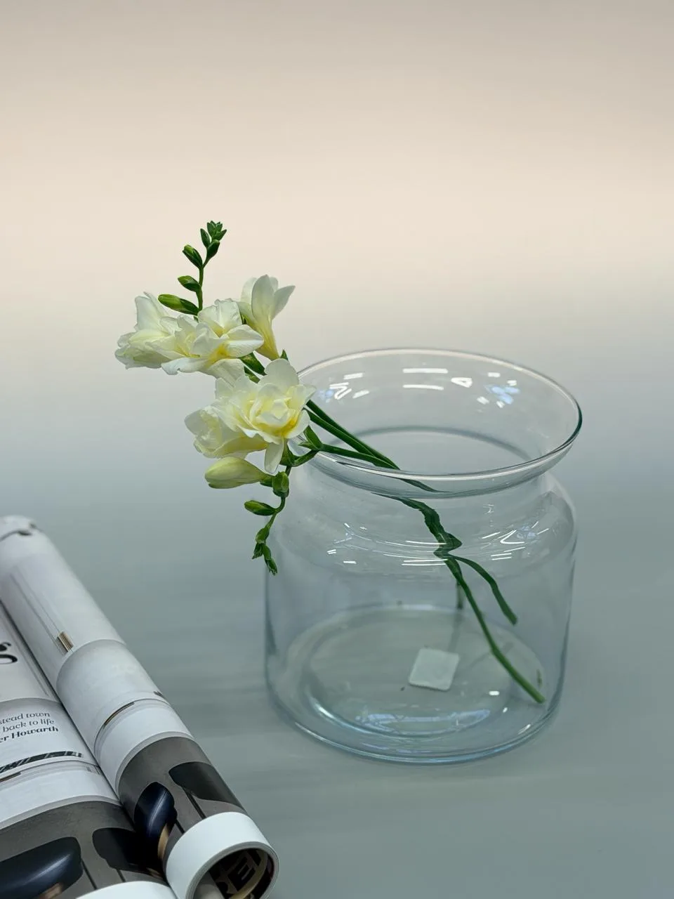 Clear glass cylinder vase 15cm