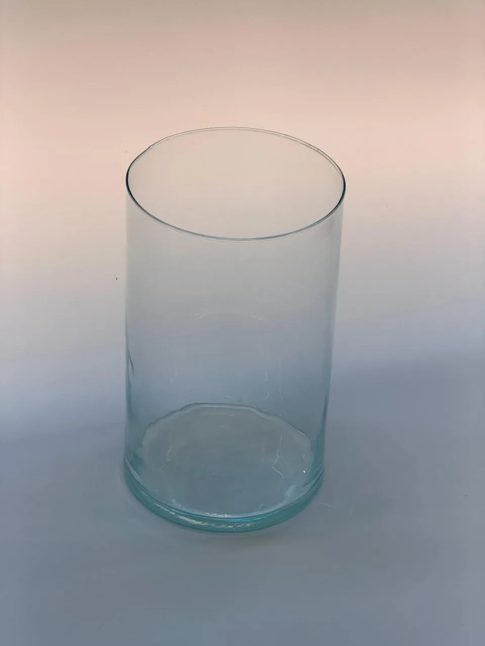 Clear glass cylinder vase 25cm