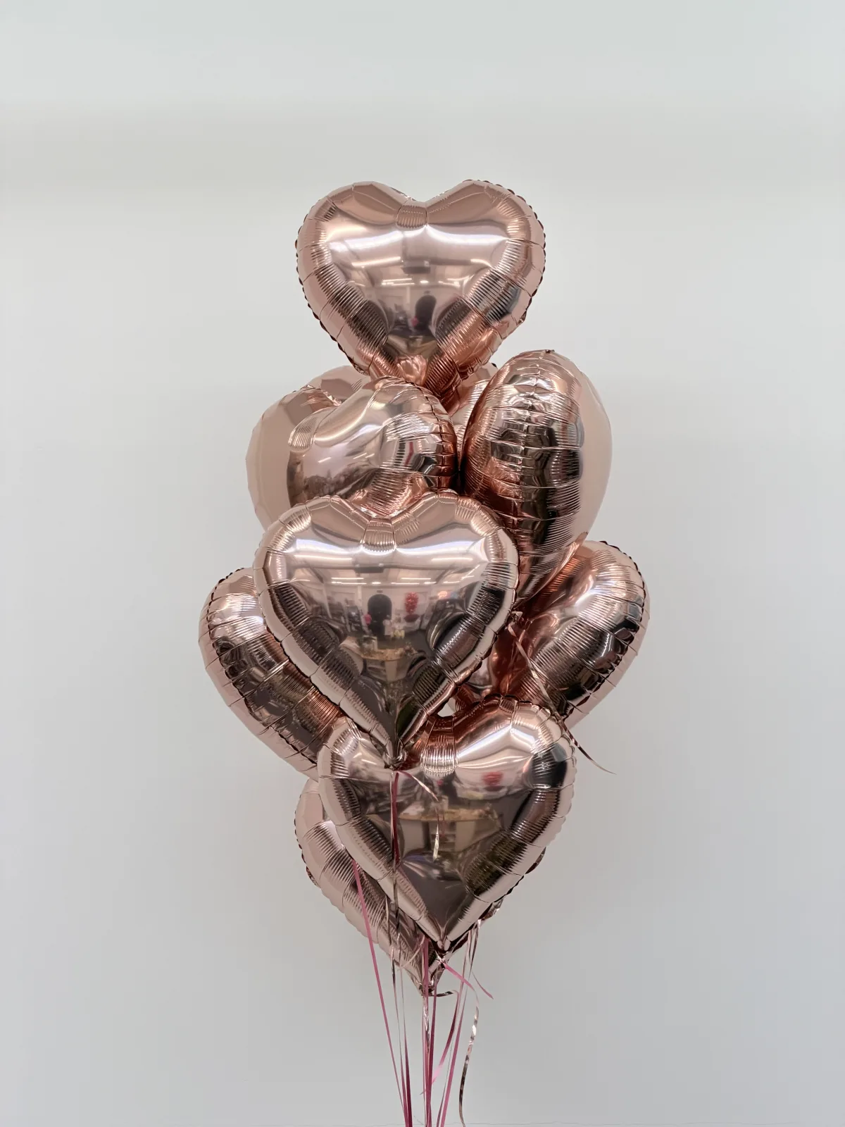 Rose gold heart cloud (10 balloons helium inflated)