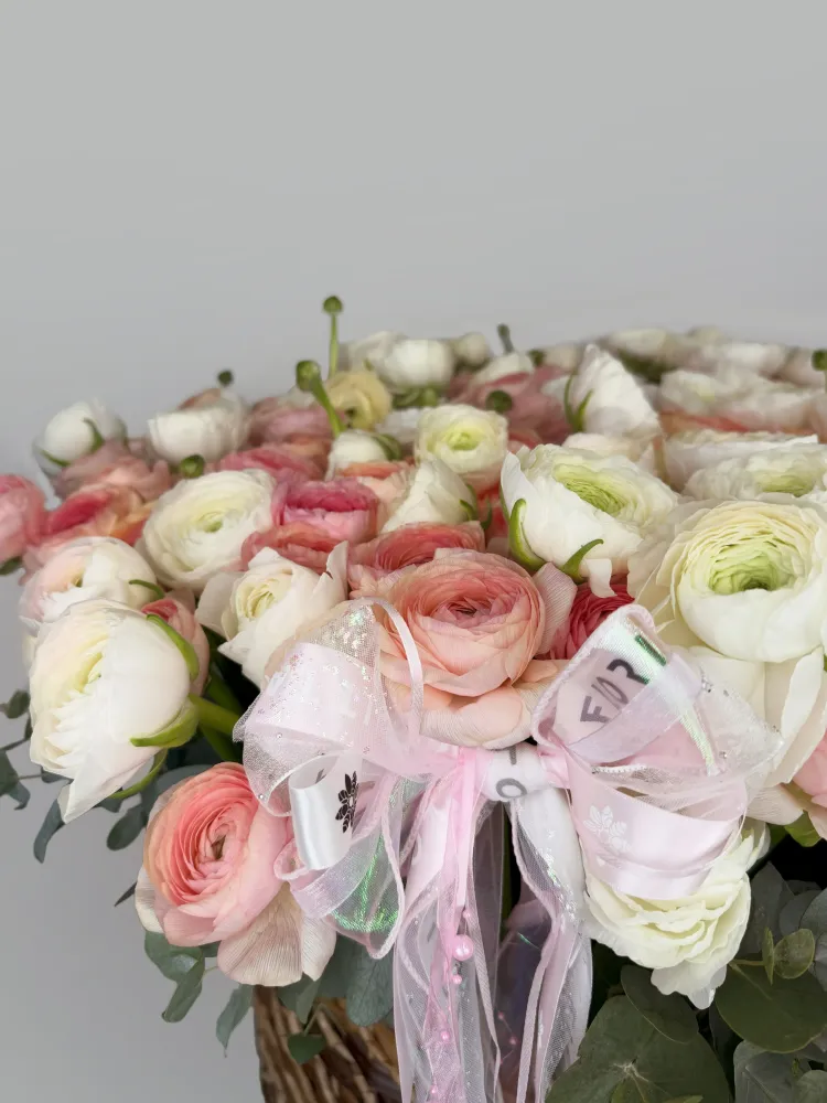 Elegant basket of ranunculus